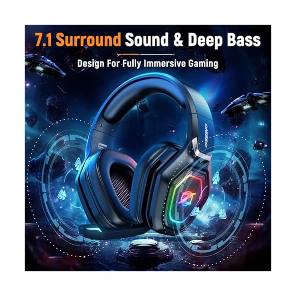 Ozeino Wireless Gaming Headset, Compatible with PC Ps5 Ps4 Boasts 2.4GHz Lossless Audio, USB & Type-C, Flip Microphone and 40-Hr Battery - Suited for Switch, Laptop, Mac - Image 5