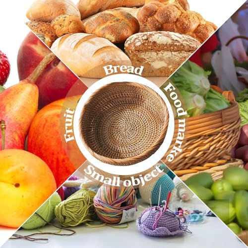 Cesta para tejer recipiente redondo de almacenamiento para cocina 5