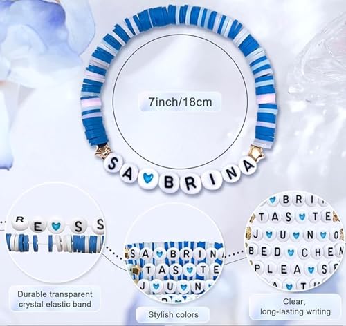 10 PCS for Sabrina Friendship Bracelets Colorful Singer Music Inspired Letter Bracelets Concert Gifts Merch for Women Fans3