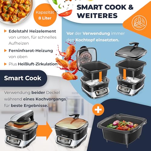 KESSER® Multikocher Küchengerät 8L & 16 Programme - Grillen, Backen, Schmoren, Dampfgaren mit Vorheiz- & Warmhaltefunktion, Schnellkochkopf, Heißluftfritteuse, Reiskocher, Slow Cooker, Joghurtbereiter 6 KESSER® Multikocher Küchengerät 8L & 16 Programme - Grillen, Backen, Schmoren, Dampfgaren mit Vorheiz- & Warmhaltefunktion, Schnellkochkopf, Heißluftfritteuse, Reiskocher, Slow Cooker, Joghurtbereiter