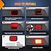 Nilight 5” X 3” Rectangular Trailer Tail Light 4 PCS White Red 24LED Brake Turn Signal Reverse Lights w/Flush Mount Grommets Plugs IP67 Waterproof for 12V Truck ATV UTV Bus RV Camper