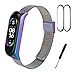 BDIG Bracelet pour Xiaomi Mi Band 6 + 2 Pack Protection écran, MiBand 5 Smart Bracelet de Rechange étanche en Acier Inoxydable Bracelet de Rechange Accessoire pour Xiaomi Mi Band 5/6