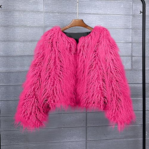 Womens Faux Fur Leather Jacket Outfit for Women Long Warm Basic Winter Fall 2025 Y2K2