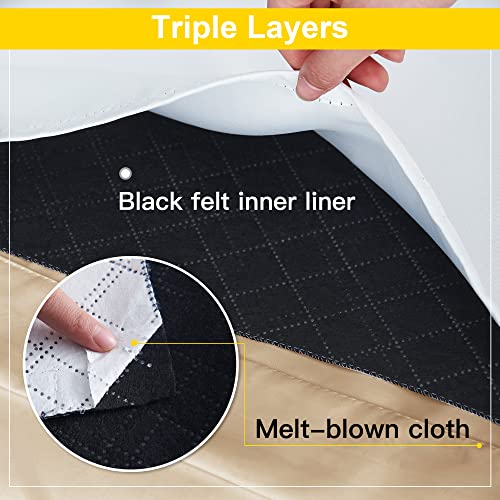 Nicetown Bedroom Full Blackout Breathing Protection Curtain Panels, Filter Dust, Super Thick Insulated Draperies With Noise Absorb Liner For Short Window(Biscotti Beige, Set Of 2, 52 By 72-Inch) #TOP6