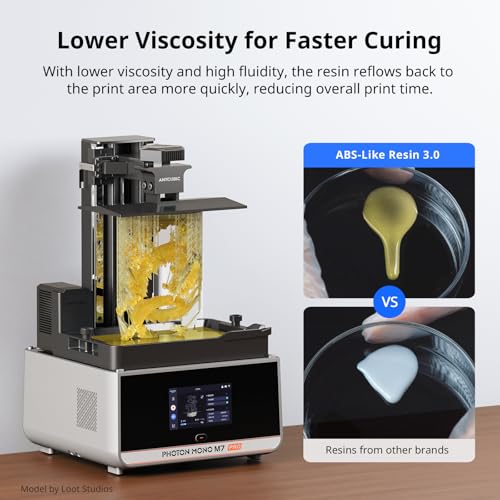 Image of ANYCUBIC ABS-Like Resin 3.0, Upgraded 14K 3D Printer Resin with Enhanced Strength and Toughness, High Precision, Low Odor, Wide Compatibility for All LCD Resin 3D Printers (Clear Yellow, 1kg)