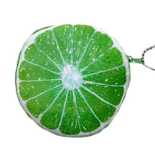 Preisvergleich Produktbild Fablcrew Geldbeutel MünzeTasche Simulation Frucht Muster Mini kopfhörer Tasche Zipper Beutel Geldbörse (Grün Zitrone)