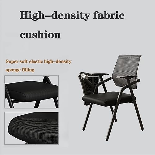 Miniatura 6 de MEHWSUR Silla de estudiante con escritorio adjunto, silla de oficina de malla con soporte lumbar, silla de escritorio plegable para computadora con