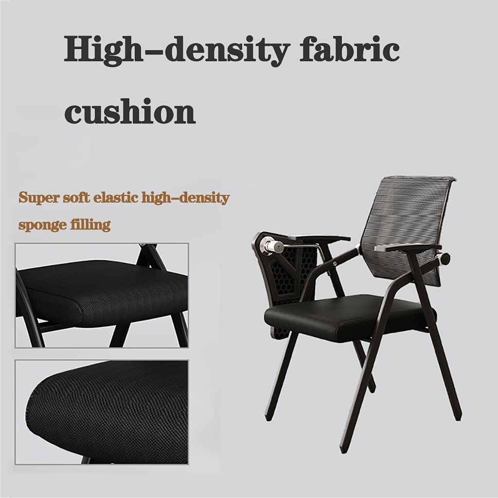 Fauteuil à tablette avec bureau attaché for adultes, chaises de salle de conférence empilables en maille, réception des invités, chaise pliante noire for bureau, salle de classe ( Color : Nero )