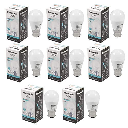 Image of Panasonic 3W B22 LED Cool Day Light Bulb, Pack of 8, (PBUM1033-3W-PK8)