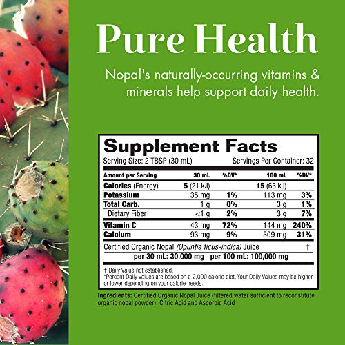 Dynamic Health Nopal Gold | Organic Nopal 100% Juice | Vegetarian, No Gluten or BPA, Dietary Supplement | 32oz, 32 Serv - Thumbnail 5