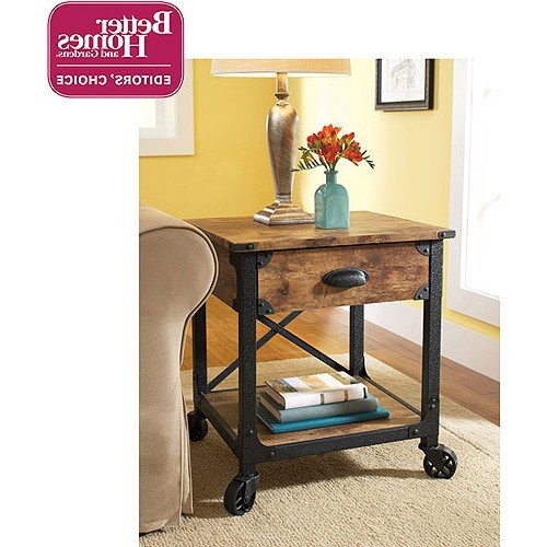 Rustic Country Side Table, Antiqued Black/Pine + Expert Guide