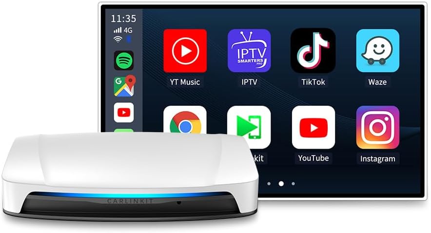 Carlinkit Top-tier Android Ai Box, HDMI Cinema Mode, Driven by Qualcomm 6225 with 8+128GB, SIM/TF Card, Built-in Google Play, Only Works the Vehicle with Wired CarPlay/Android Auto from Factory