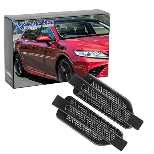 Xotic Tech Black Auto Side Fender Hood Air Flow Grille Vent Decor Trim Universal Fit
