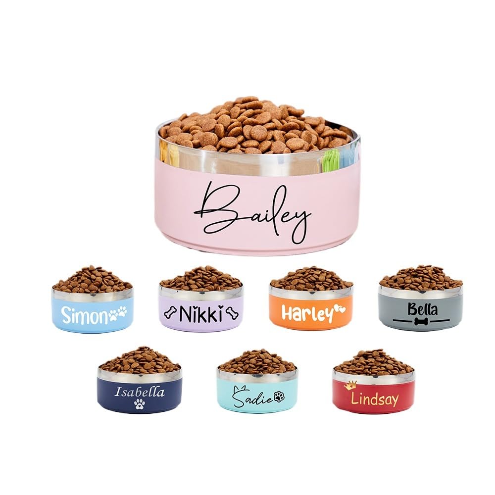Hainadian Custom Dog Bowl, Personalized Pet Bowl,dog Food Bowl Personalised,non Slip Dog Bowl,stainless Steel Dog Bowl,Food/Water Bowls,Pet Gift,dog Water Bow (18cm)