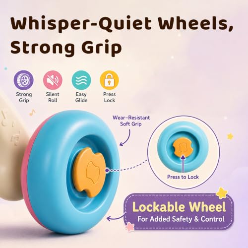 Image of Uonibaby by StarAndDaisy 2-in-1 Baby Multiactivity Push Walker with Doodle, for Infants & Toddlers, Educational Elements and -in-Stable & Safe Design /Multi Purpose Walker for new Born