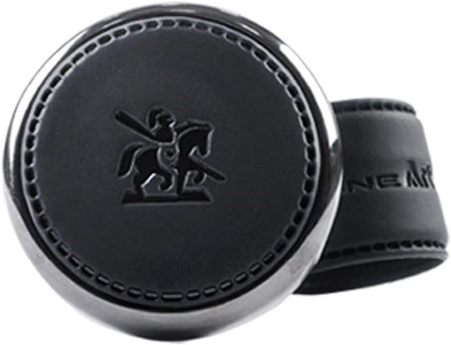 Leather Power Knob, Vehicle Handle Spinner, Luxury Hi-Quality Steering Wheel Knob (Matte Balck)