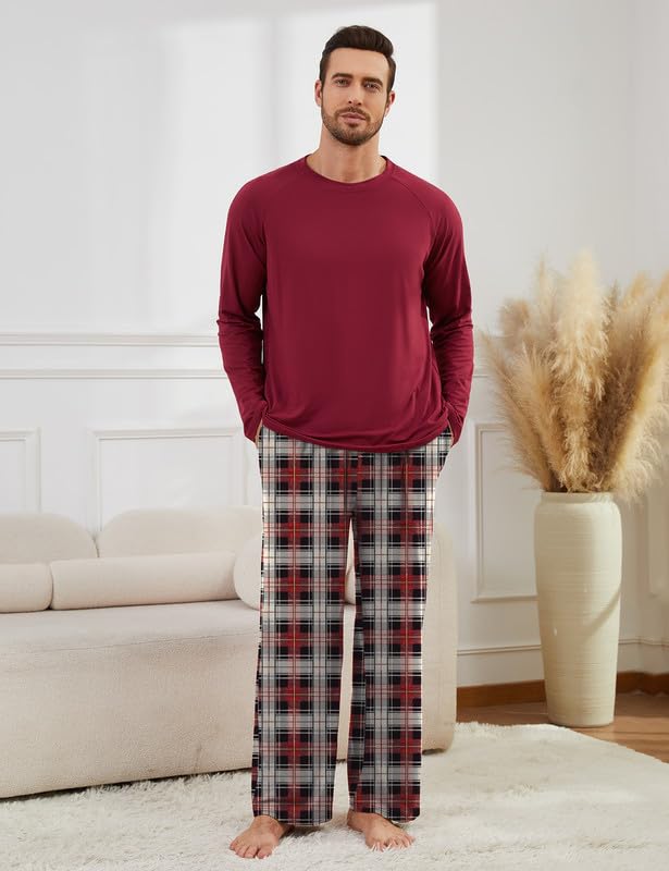 Marvmys Couples Pajamas Sets Men Pajamas Long Sleeve Winter Pjs Sleepwear Nightwear Sleep Set with Pockets S-3XL2