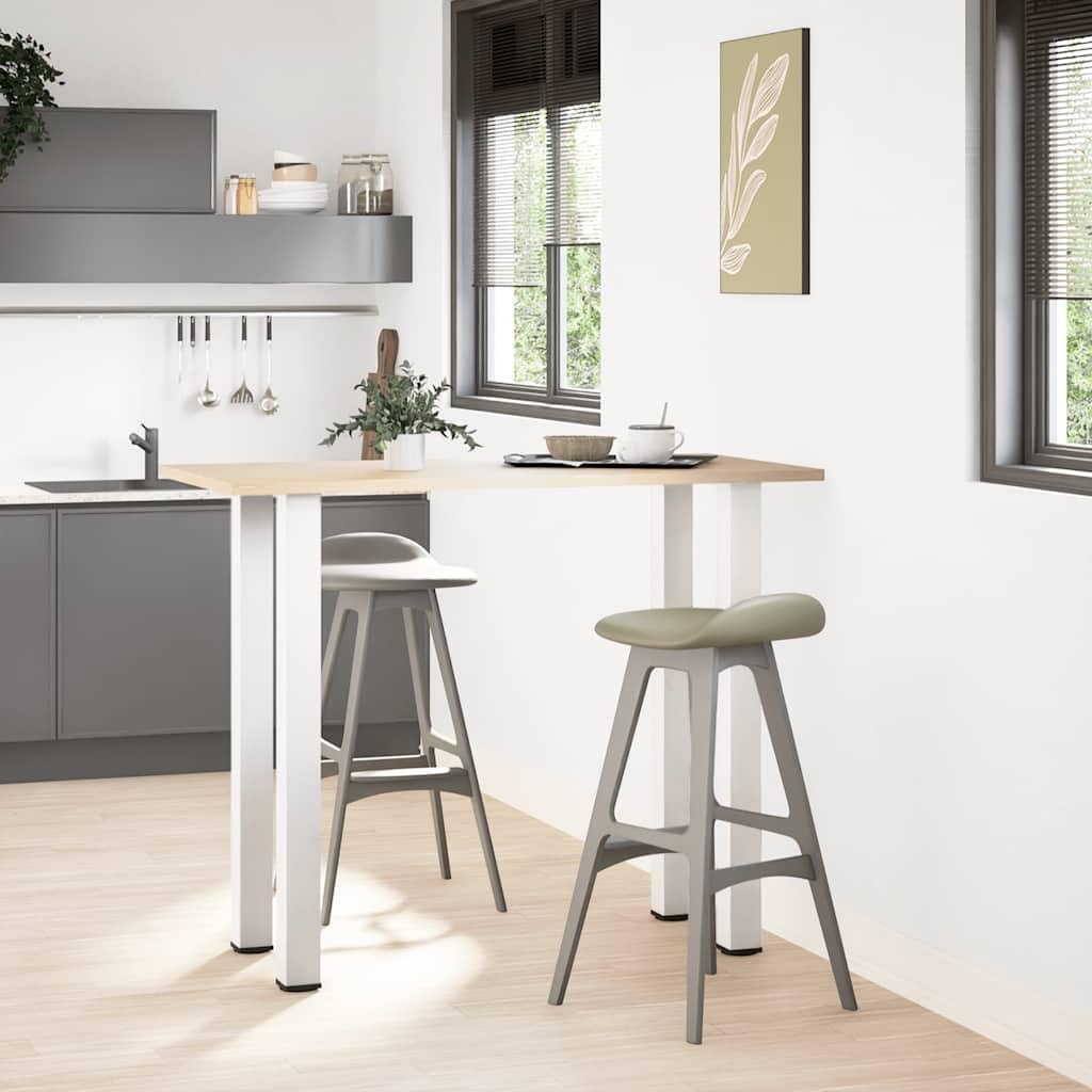 Juego de 4 patas de mesa de bar, color blanco, 110-112 cm, acero inoxidable, altura regulable, diseño moderno, patas de mesa de acero robusto, para mesa alta, cocina, bar, oficina en casa