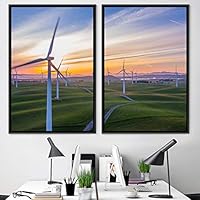 2 Piece Framed Canvas Wall Art Beautiful Sunset Canvas Prints Home Artwork Decoration for Living Room,Bedroom - 16