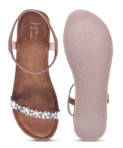 Image of JM LOOKS Glamorous Wedge Platform Sandals Adorned with Sparkling Jewels