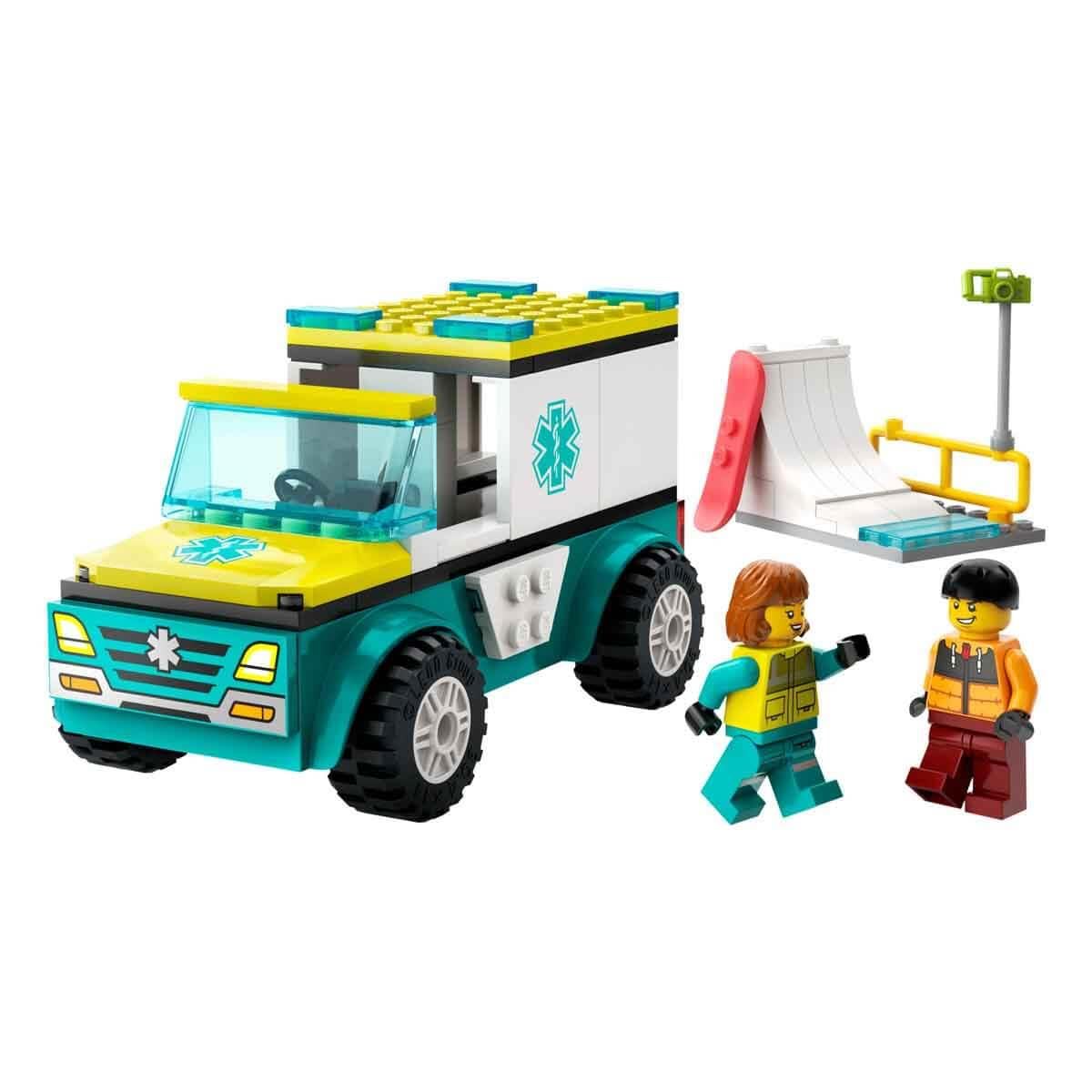 Amazon.com: Lego 60403 City Ambulance and Snowboarder Toy Present