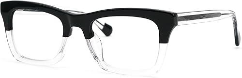 Zeelool Marco de anteojos rectangulares vintage con lente transparente sin receta para hombres ZJGA210474