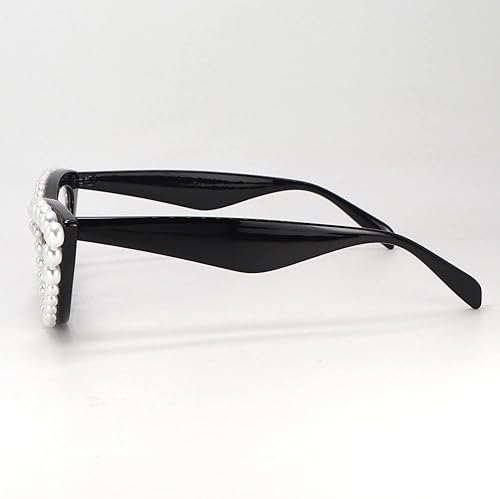 Miniatura 5 de FUPRECIOUS Lentes de lectura para mujer, diseño de ojo de gato, computadora, bloqueo de luz azul, lindos lentes de lectura con perlas