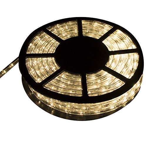 Walcut 50Ft Rope Light Indoor Outdoor 110V 540 Led Bulbs Round Tube Decorative Christmas Holiday Business Restaurant Light, Warm White #TOP8