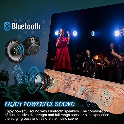 14 Inch Phone Screen Magnifier With Bluetooth Speaker,Mobile Phone Screen Amplifier With 2-In-1 Foldable Stretch Stand Holder Portable 3D Screen Magnifying Glass For All Smartphones(Wood Grain) #TOP3