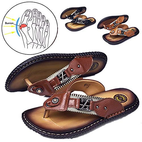 YXH Hombres Verano New Outdoor Punta Abierta Sandalias Playa Chanclas Deportivas Flip-Flop Sandalias de Senderismo Corrector de juanetes Que reducen el Dolor de juanetes,C,42