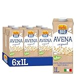 ISOLA BIO Bevanda di Avena Biologica, Senza Zuccheri Aggiunti, 100% Ingredienti Naturali, a Basso Contenuto di Grassi, per Vegetariani e Vegani, 6 Confezioni da 1 Litro, Packaging May Vary