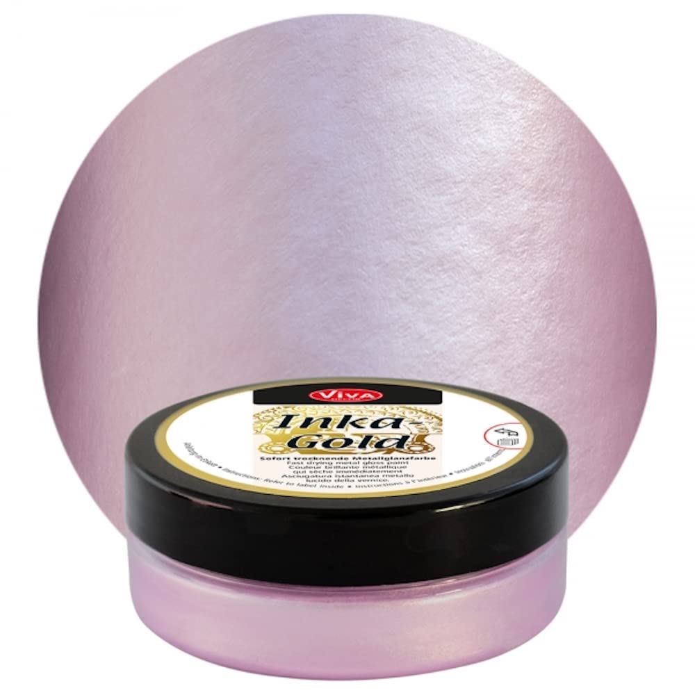Viva Decor Inka Gold Gilding Wax2.3 oz (Rose Quartz) - Wax-Based Metallic Polishing Paste. Quick-Drying Metal Shine, High Gloss Effects for DIY. Decor Paste for Wood, Clay & Terracotta