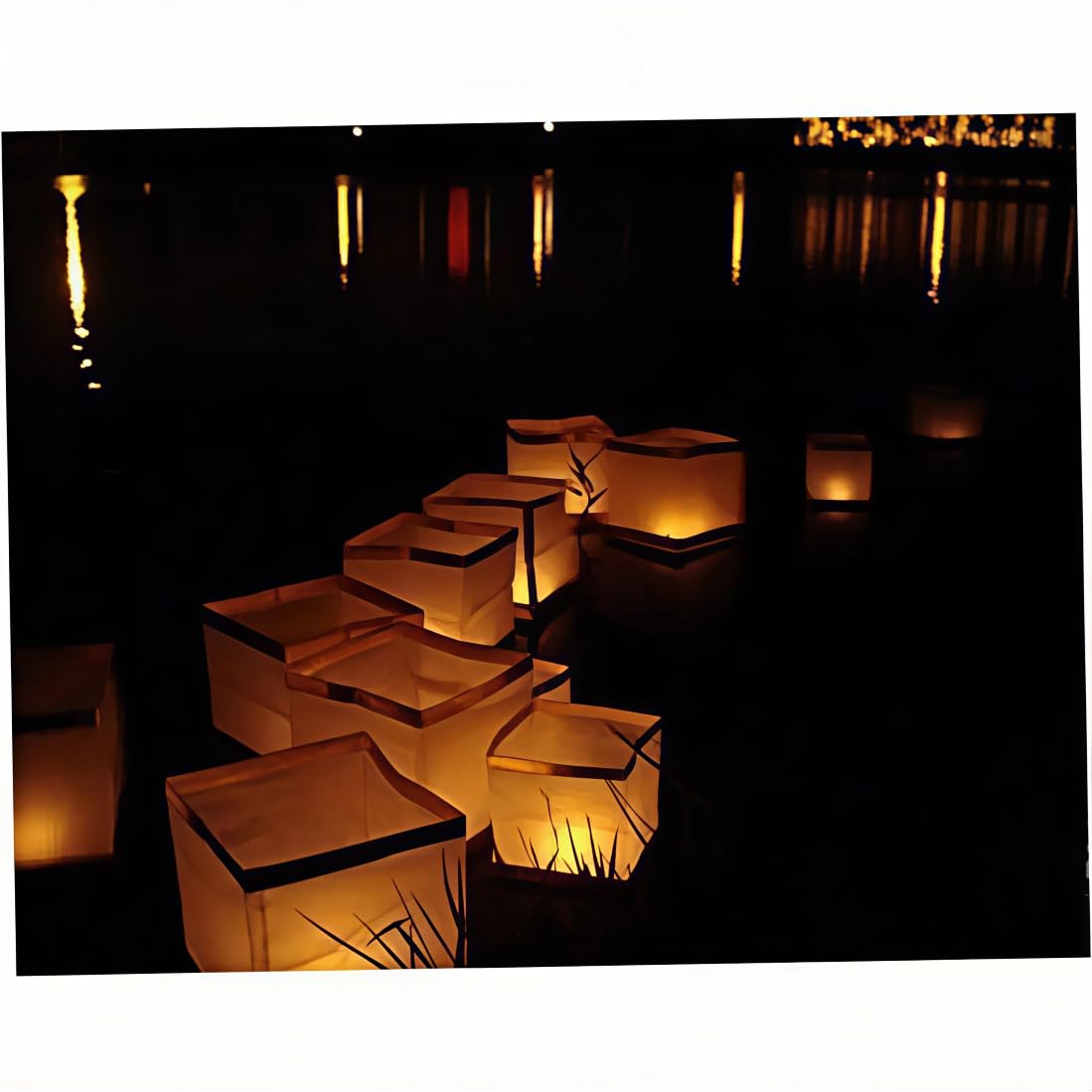 10 pièces lanternes flottantes biodégradables en papier blanc lanternes à bougies lumières flottantes de piscine pour souhaiter et prier