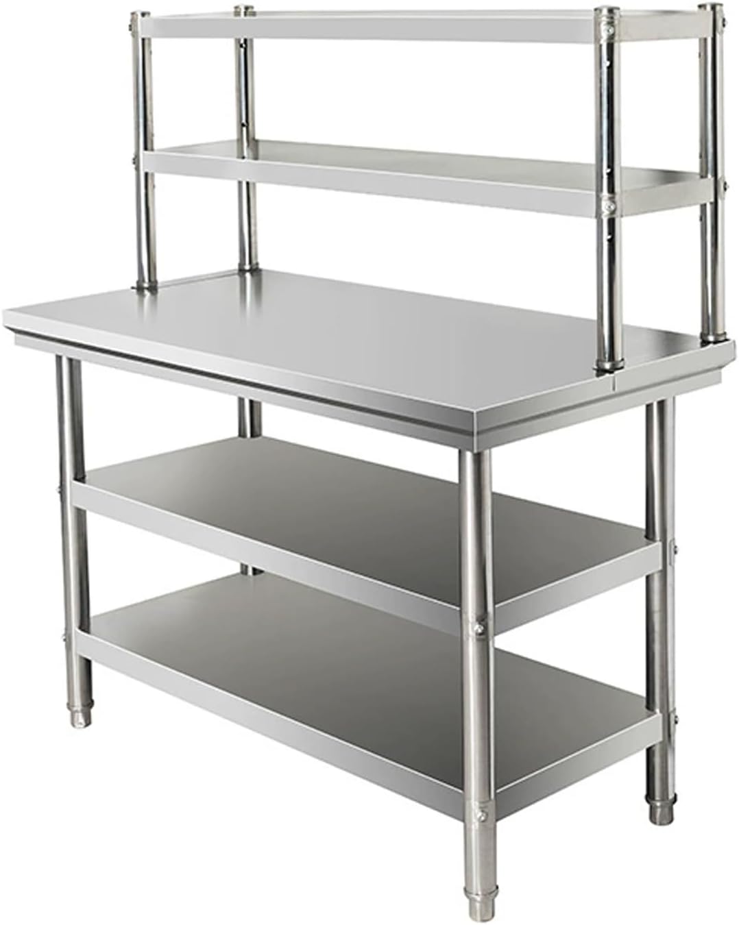 Catering Stainless Steel Table, 250KG Heavy Duty Commercial Stainless Steel Kitchen worktop with Adjustable Shelf, Stainless Steel Work Table for Kitchen Garage(80x50x80cm)