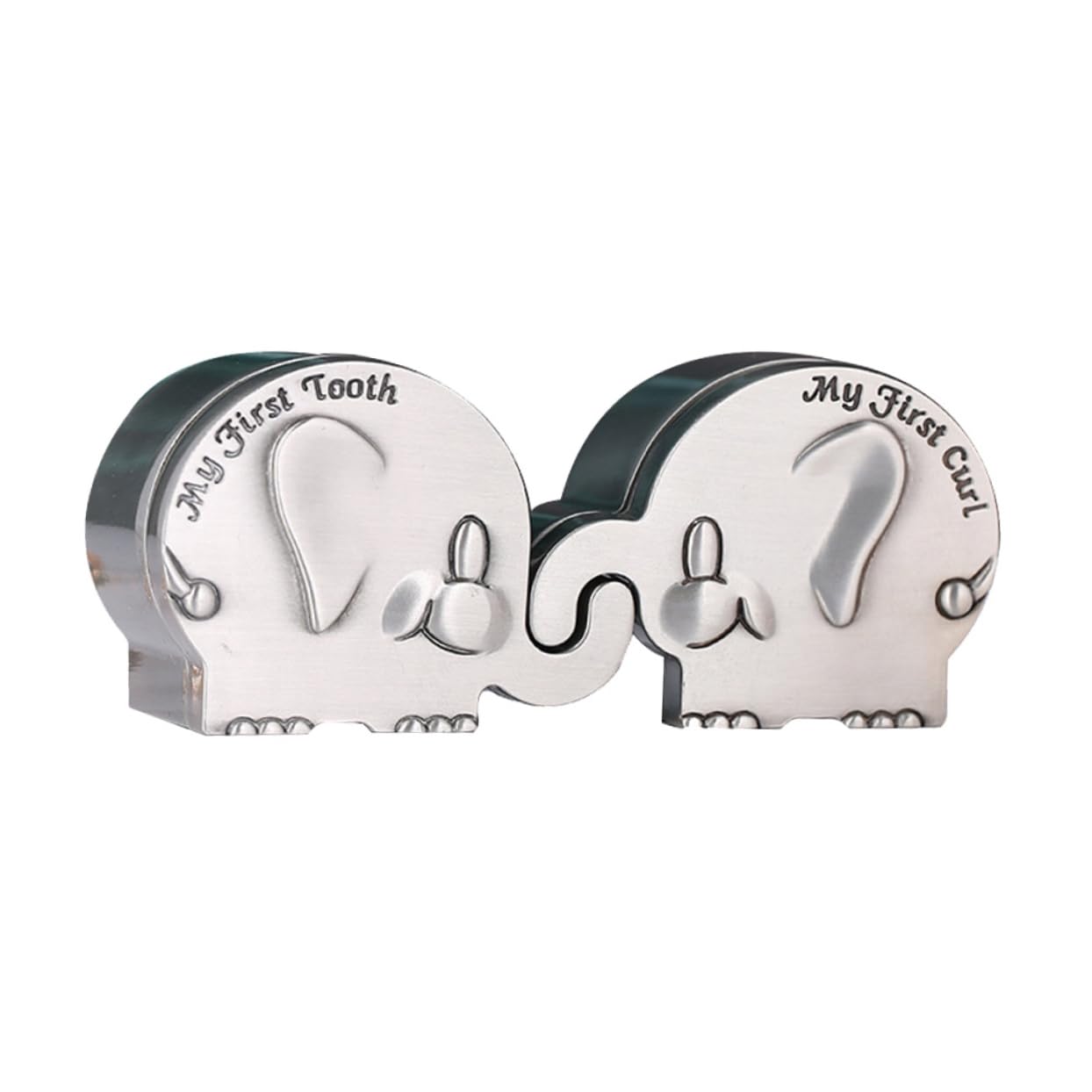 BESPORTBLE 1Pair My First Curl and Tooth Box Elephant Shape Keepsake Box Durable for Tooth and Hair Storage present for Showers and Milestone Celebrations