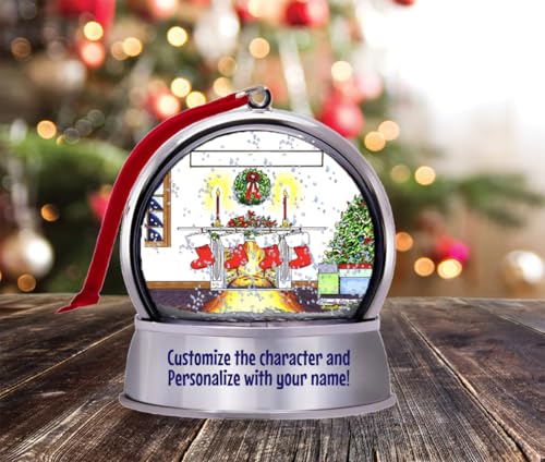 Personalized Friendly Folks Christmas Stocking - 4 Snow Globe Magnet - Great Gift!