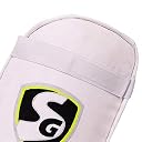SG Super Test Cricket Thigh Pad | Color: White | Size: Mens, Right Hand | For Men & Boys | Material: Leather | Soft Absorbent Toweled Back | Lower Body Protection for Better Performance | Light Weight gallery image