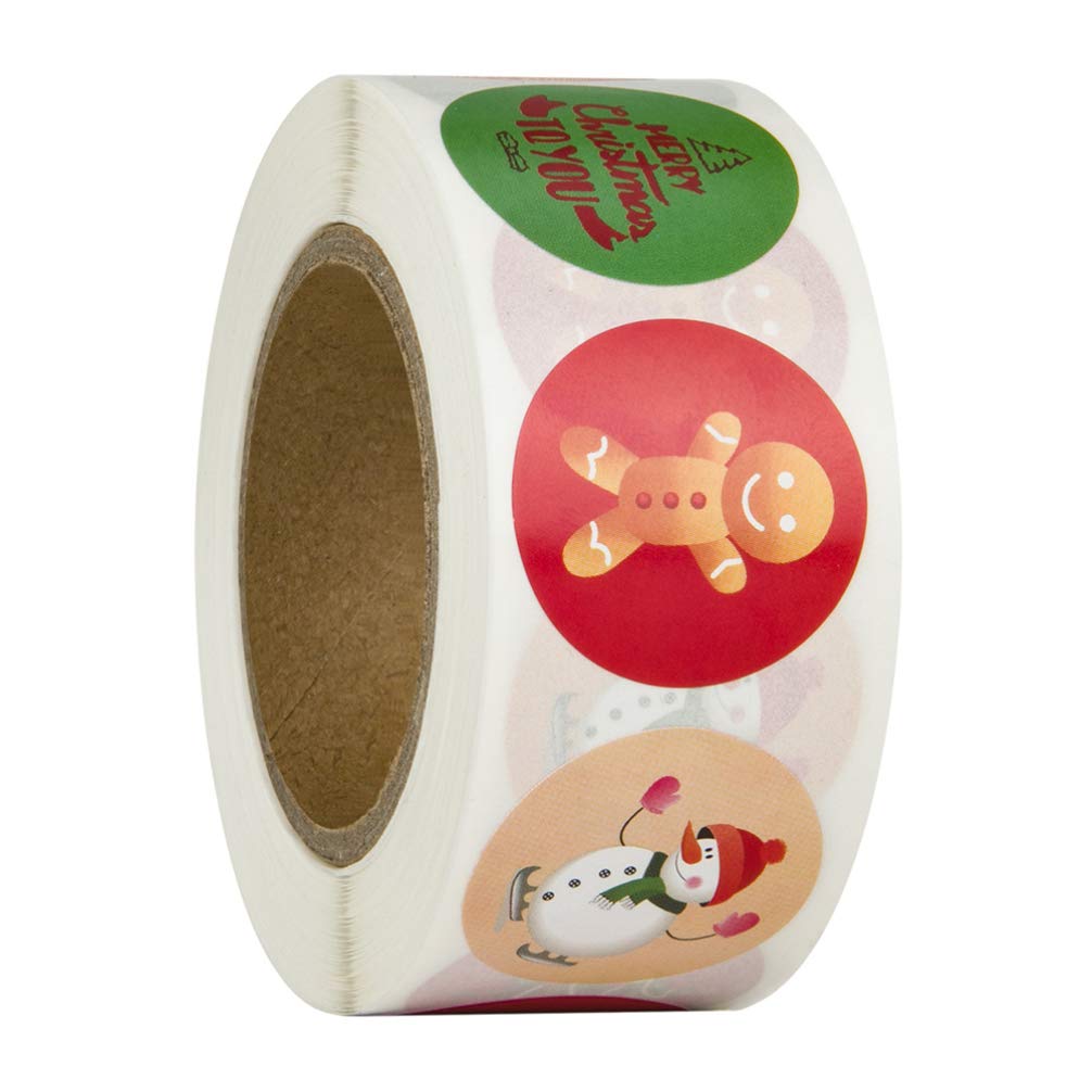 NUOBESTY 1 Roll Christmas Stickers Kids Christmas Baking Sticker Xmas Envelopes Stickers Present Wrapping s Envelope Sticker Present Tag s Holiday Applique Seal