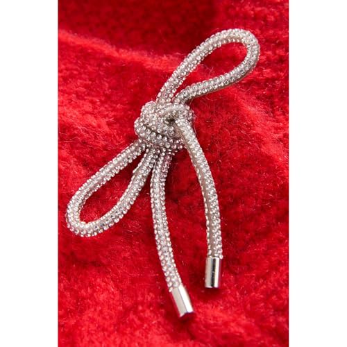 Image of Women Y2K Solid Color Knit Cardigan Long Sleeve V Neck Bow Button Open Front Sweater Top Vintage Going Out Knitwear