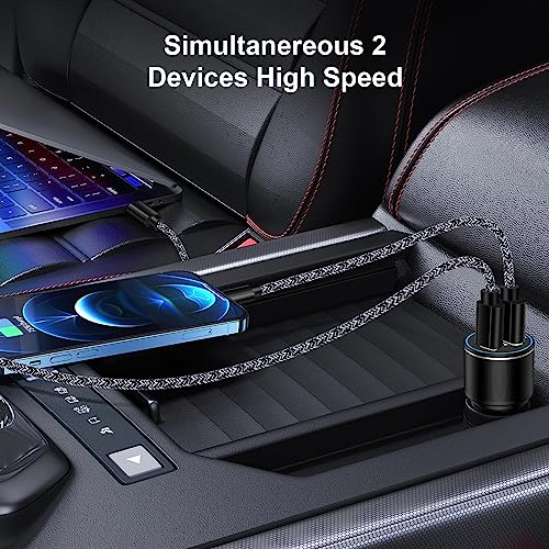 Fast Car Charger 48W USB C Car Cigarette Lighter Plug Android Phone Car Adapter C to C Type Fast Charging Cable for Google Pixel 8 7 Pro 7a 7 6,Samsung Galaxy S23 S22 S10 A14 5G A34,iPhone 15 - Thumbnail 7