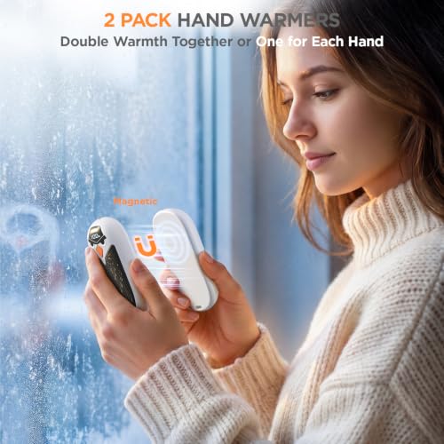 Hand Warmers Rechargeable 2 Pack- LED Display, Cute White Elephant Gifts - image 3