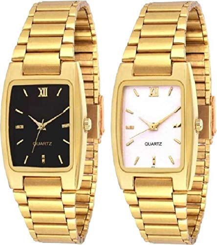 pass pass Full Gold Analogue Black & White Dial Watch for Men & Boys (Combo) (B07M94VPWK) Amazon Price History, Amazon Price Tracker
