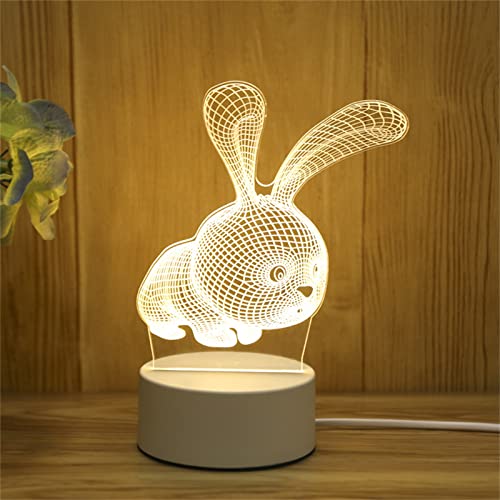HooySprs Veilleuse Enfant Lampe de Chevet Chambre, Lampe 3D Motif de Lapin Lampe de Bureau Fille, Convient pour Decoration Chambre、Cadeau d'anniversaire Fille、Cadeau de Vacances pour Enfants Cover