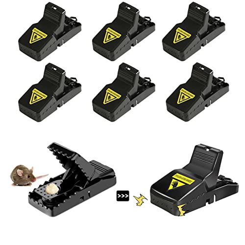 Trappole per topi a percussione, Onvavient 6 pezzi Trappola per topi Trappola per topi riutilizzabile con tazza per esca rimovibile Trappola a percussione per casa, cucina e giardino - 10.5*6.5*5cm