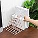 Rose Gold Metal Vinyl Record Holder,Vertical Record Player Holder,File Organizer for Desk,Desktop File Sorters,Paper Organizer and Record Holder Stand,Triangle Upright 9 Lattice Vinyl Rack Stand,1Pack