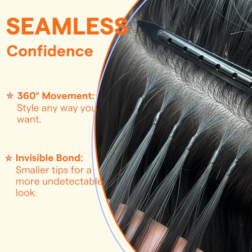 Image of Full Shine Mini Flat Tip Remy Hair Extensions Brown Highlight Blonde, 18 in