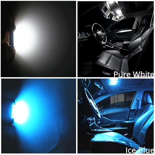 Image of WLJH Ice Blue 36mm 6418 LED Bulb Festoon for License Plate Lights