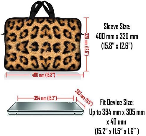 Laptop Skin Shop 10" - 11" 6 Neoprene Laptop Sleeve Bag Carrying Case with Handle - Leopard Print - 4