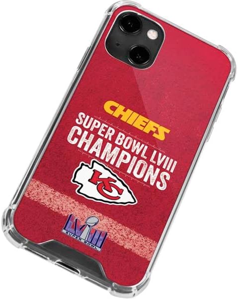 Skinit Clear Phone Case Compatible with iPhone 13 - Officially Licensed NFL Chiefs Super Bowl LVIII Champions Design