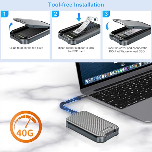 Cofre externo para SSD M.2 NVMe 40Gbps miniatura 5